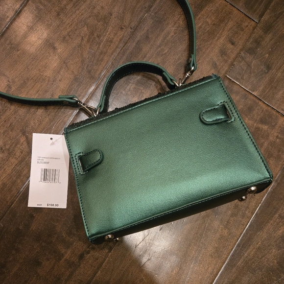 NWT Betsey Johnson Emerald Green Rhinestone Buckle Strap Purse - Picture 10 of 14